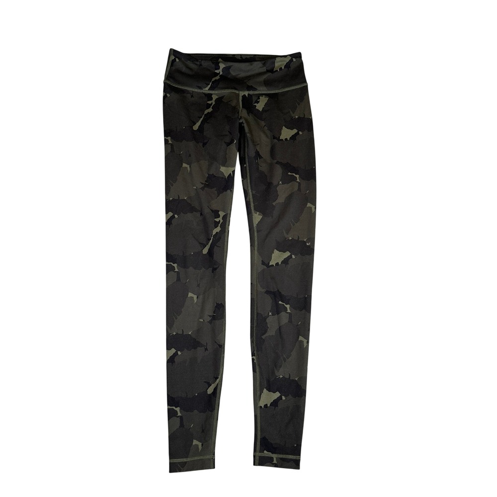 Lululemon Wunder Under Leggings Size 6 Camo Green Luxtreme High Rise Full Length